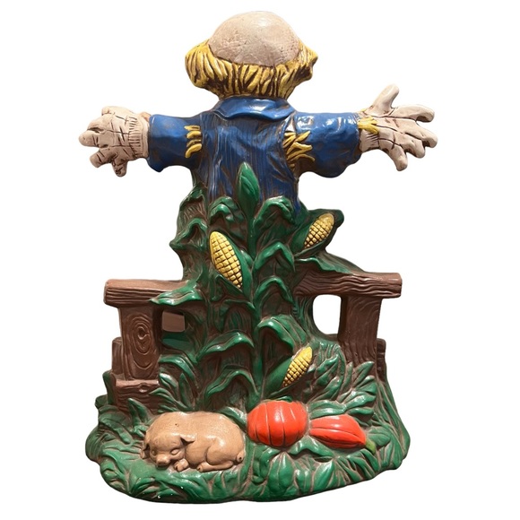 Vintage 13" Hand Painted Ceramic Scarecrow - Signed - Picture 4 of 8